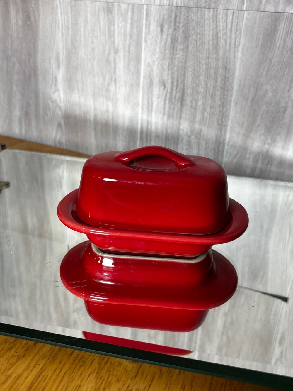 Chantal Red Ceramic Mini Butter Dish with Lid